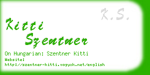 kitti szentner business card